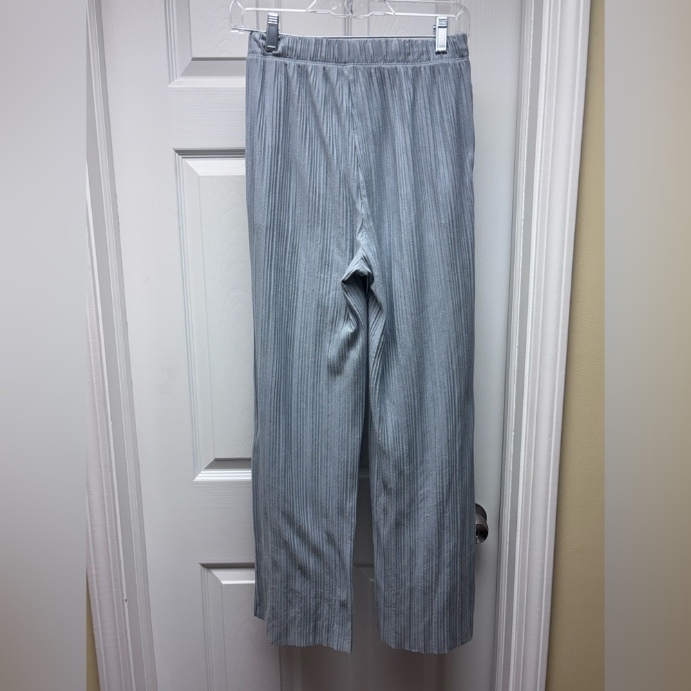 Oak + Fort Misty Blue Ribbed Lounge Pants | Elastic Waist | Small - Picture 9 of 9